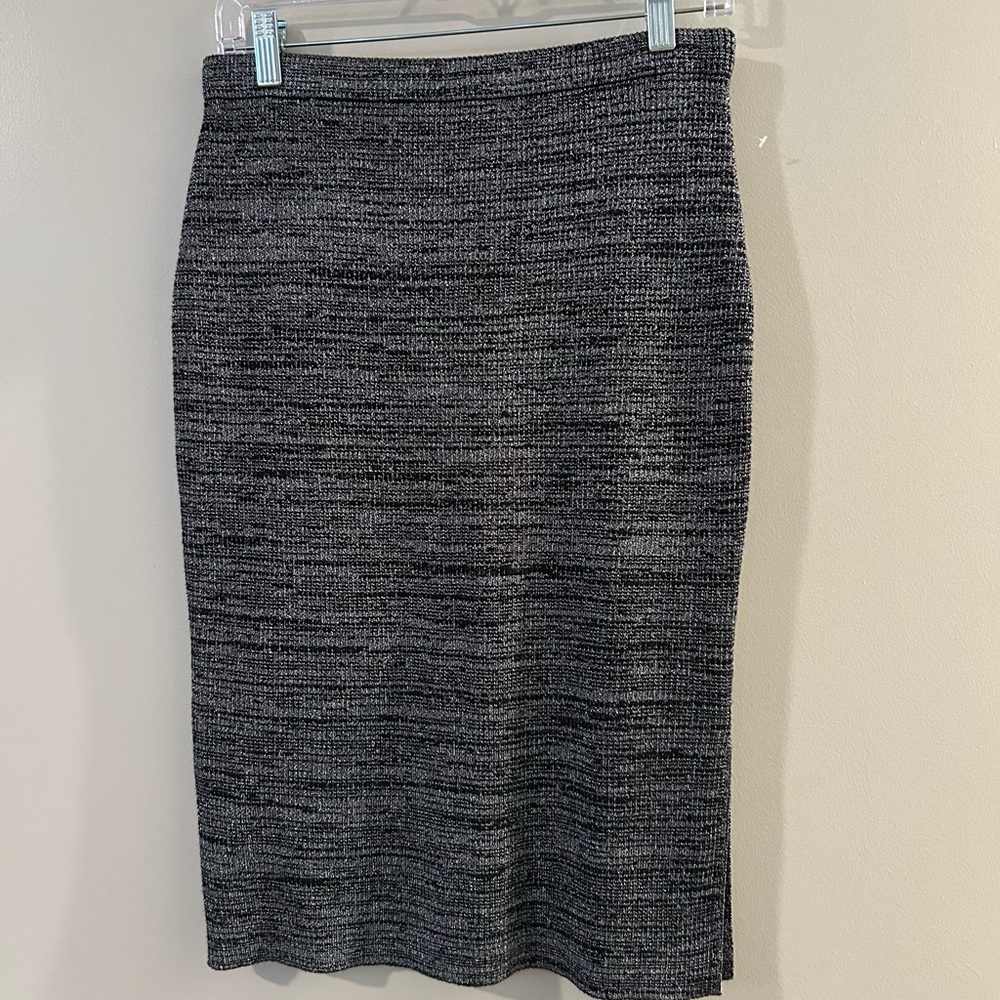 Chic Women's Black and Gray Pencil Skirt
